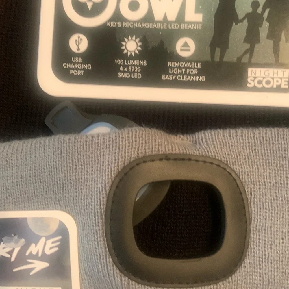 🎉HP🎉NWT Night Owl Kid’s Rechargeable LED Beanie - Light is Removable